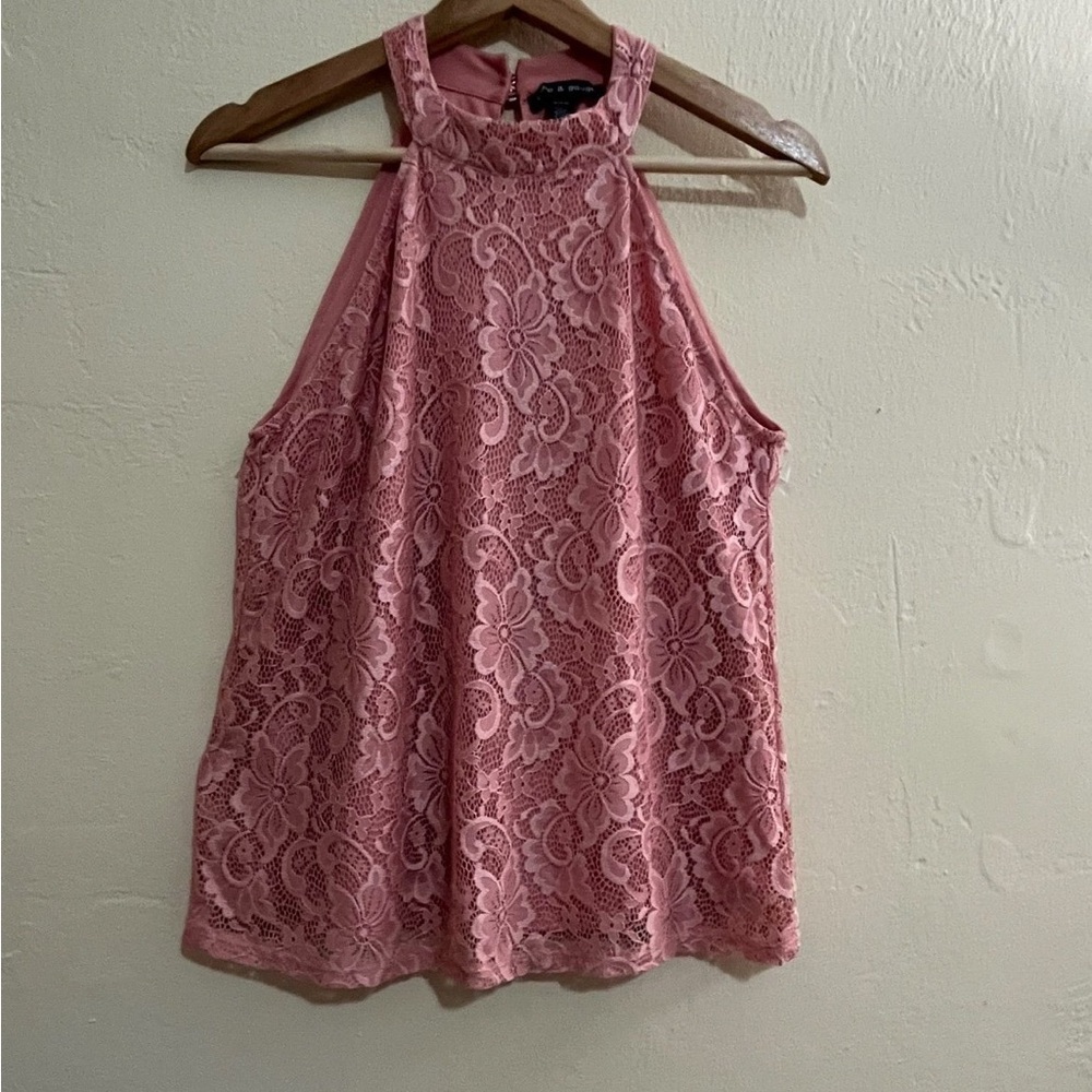 Pink Lace Halter Top